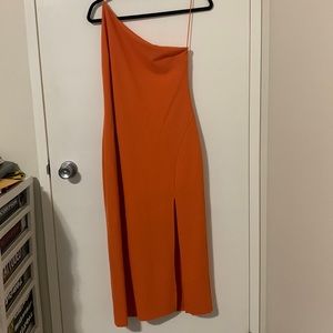 Dynamite asymmetrical open back midi dress